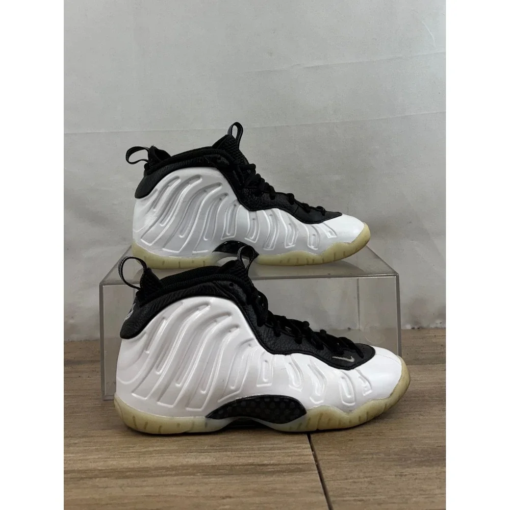 Nike Little Posite One Kids Shoes White‎ Black Basketball DV2238 100 Sz 5Y